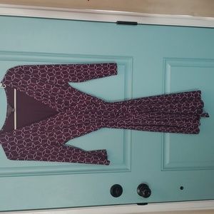 41 Hawthorn Renesme Jersey Faux Wrap Dress, size L, Dark purple/maroon